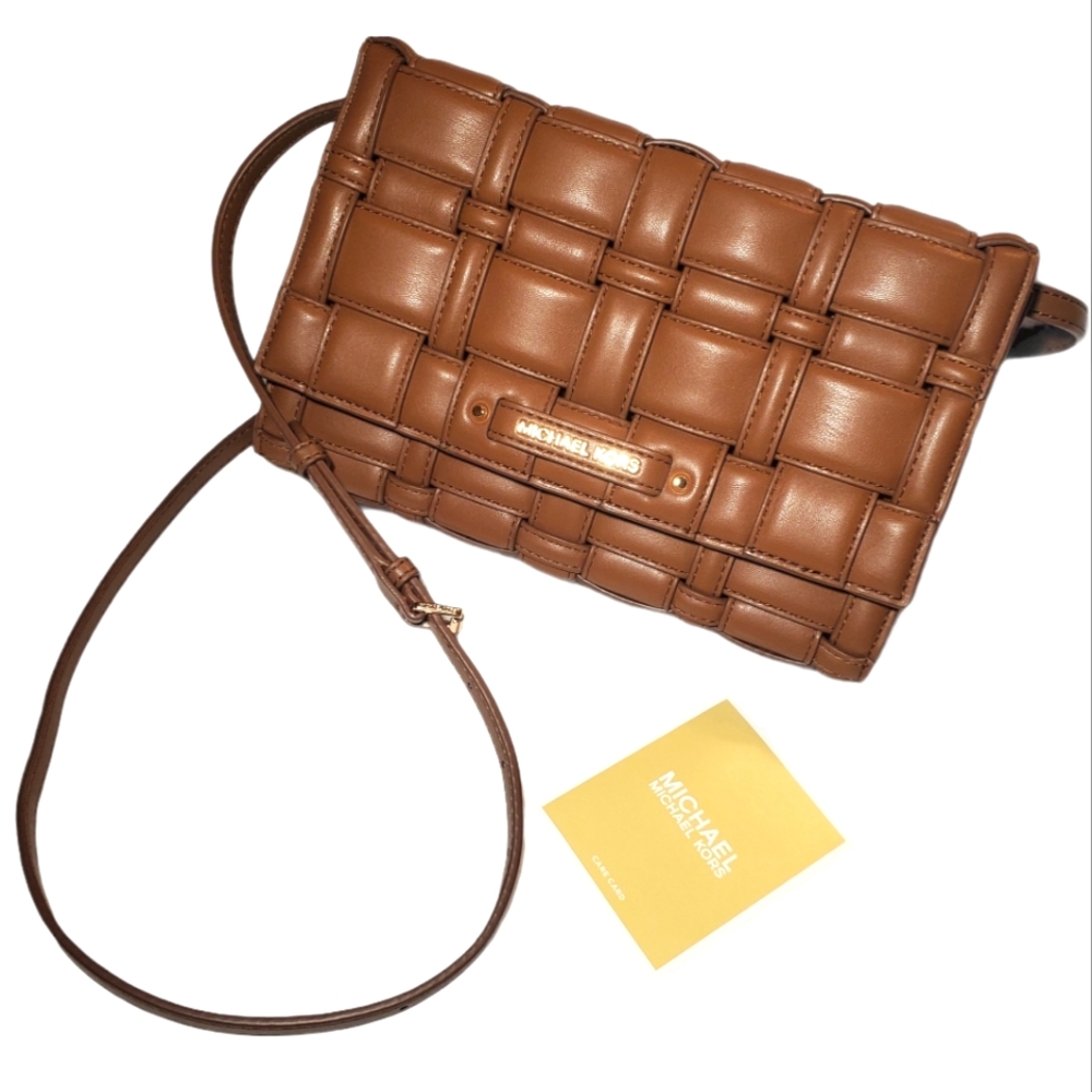 NWOT MICHAEL Michael Kors Ivy Woven Crossbody Bag